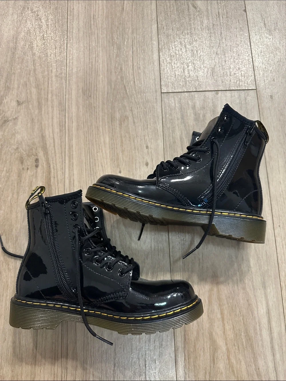 New! Doc Martens Patent Leather Black Boots Toddler 2